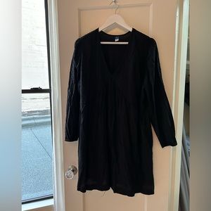 NBW Old Navy Black Swiss Dot Swing Dress in L